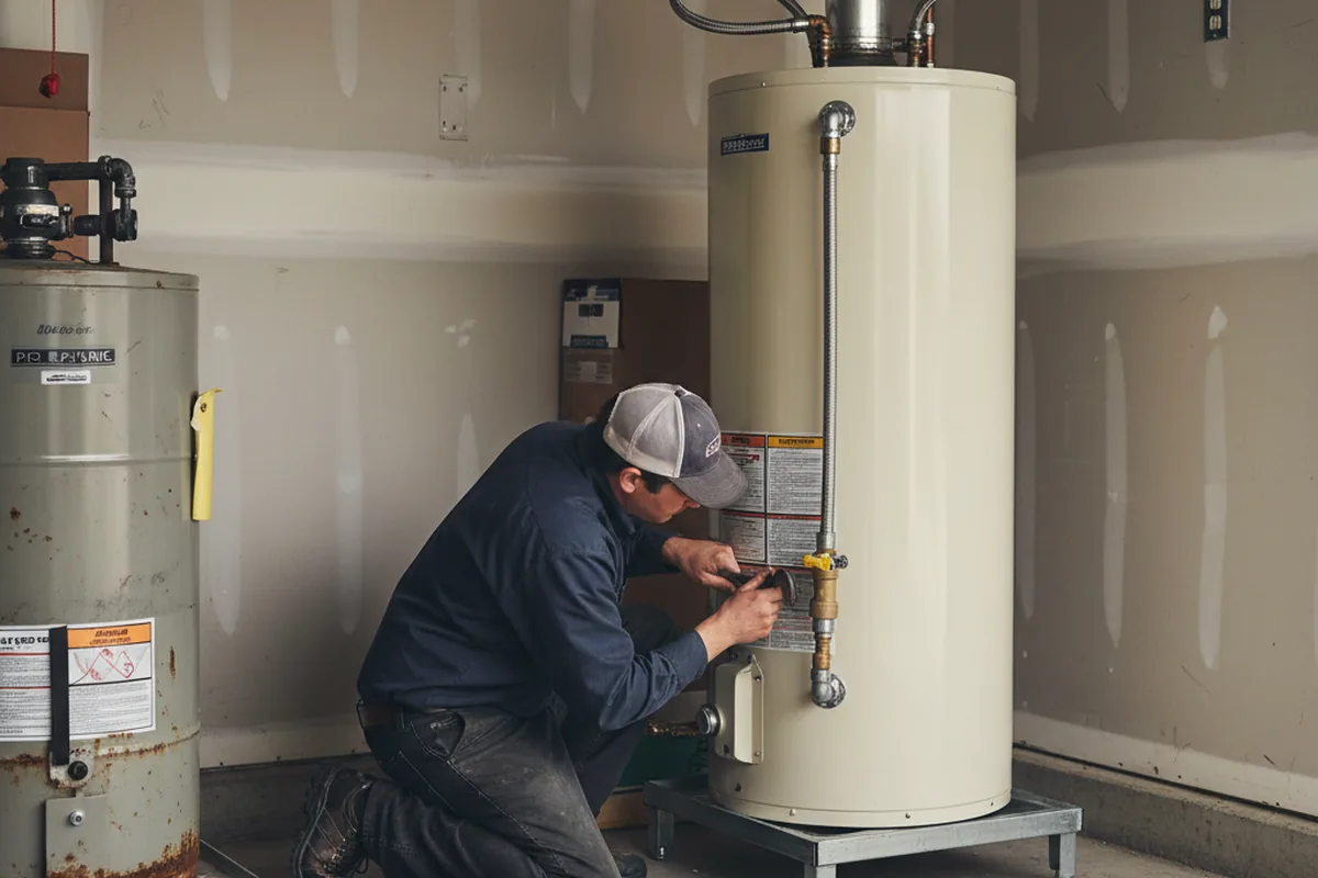 Water heater and shutoff valve replacement in Milan